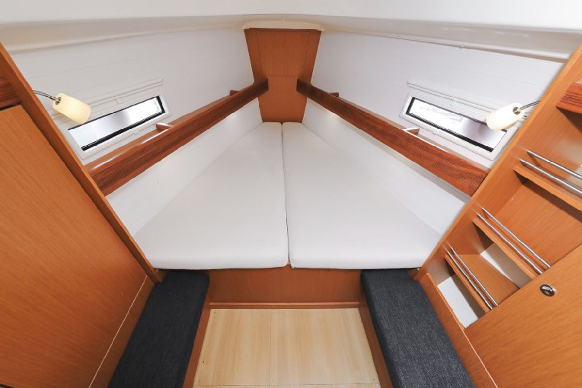 Cabin on Petra M, a Bavaria 36 Cruiser sailboat at Zadar, Croatia