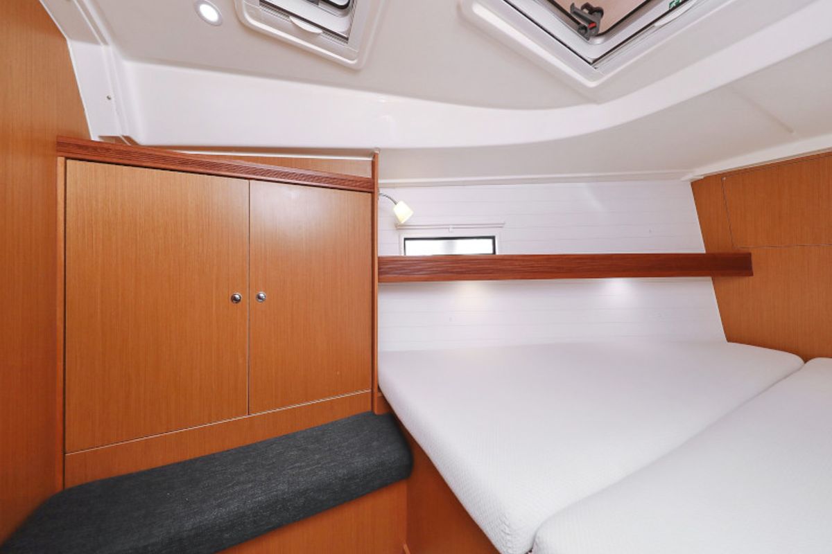 Cabin on Petra M, a Bavaria 36 Cruiser sailboat at Zadar, Croatia