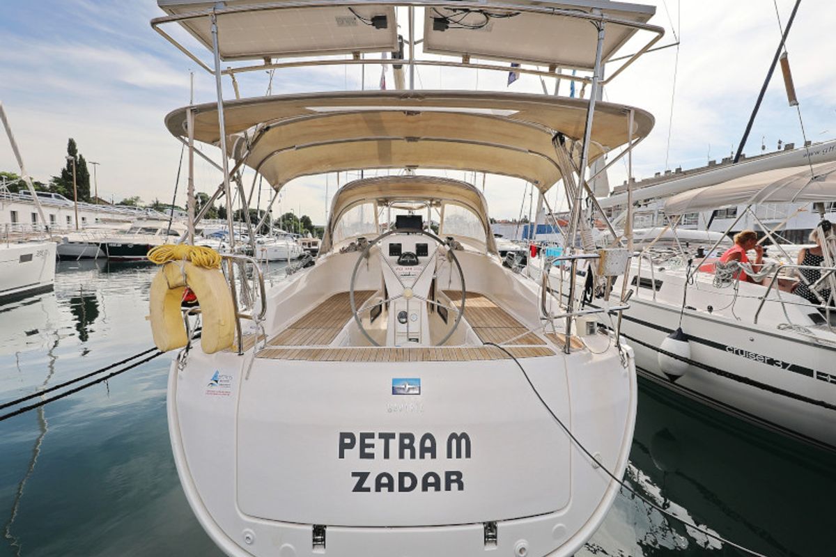 Exterior view of Petra M, a Bavaria 36 Cruiser sailboat at Zadar, Croatia