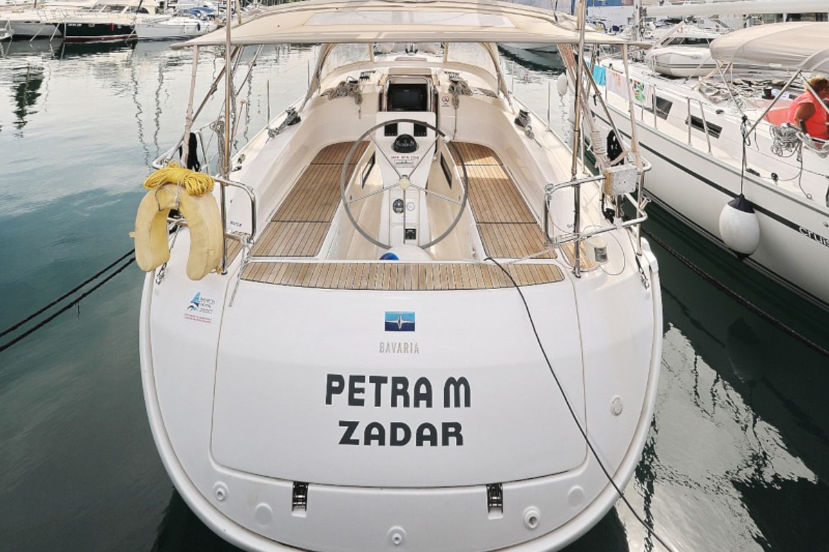 Exterior view of Petra M, a Bavaria 36 Cruiser sailboat at Zadar, Croatia
