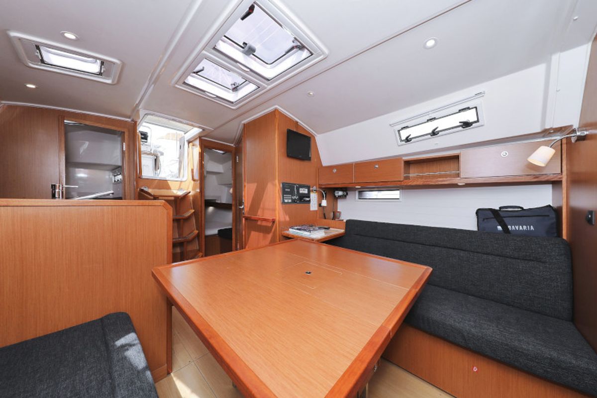 Salon of Petra M, a Bavaria 36 Cruiser sailboat at Zadar, Croatia