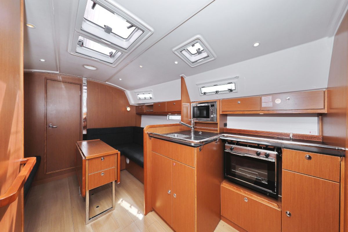 Salon of Petra M, a Bavaria 36 Cruiser sailboat at Zadar, Croatia