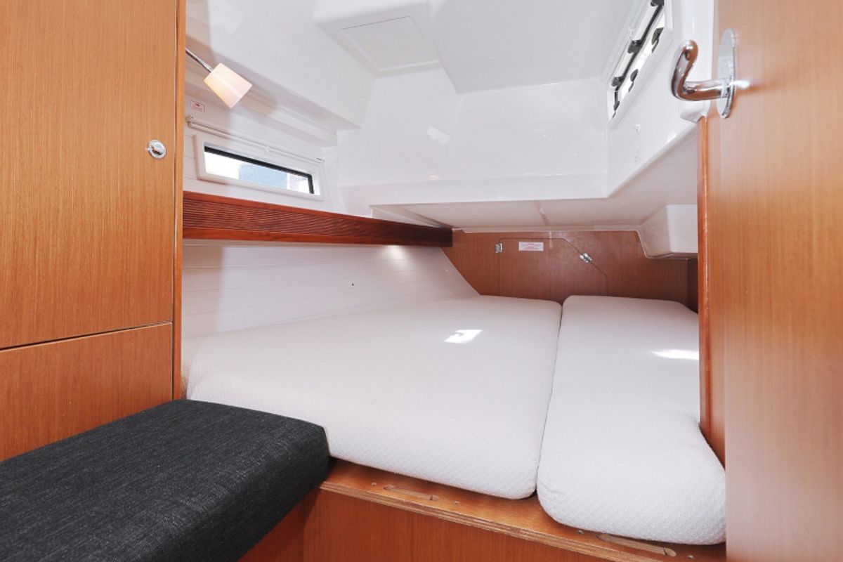 Cabin on Petra M, a Bavaria 36 Cruiser sailboat at Zadar, Croatia