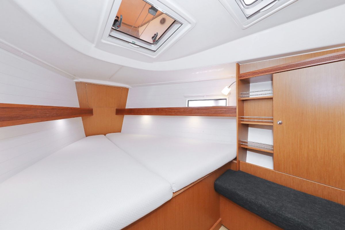 Cabin on Petra M, a Bavaria 36 Cruiser sailboat at Zadar, Croatia
