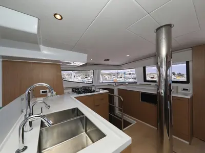 Galley of Brain, a Bali 4.6 catamaran at Grad Vodice, Croatia