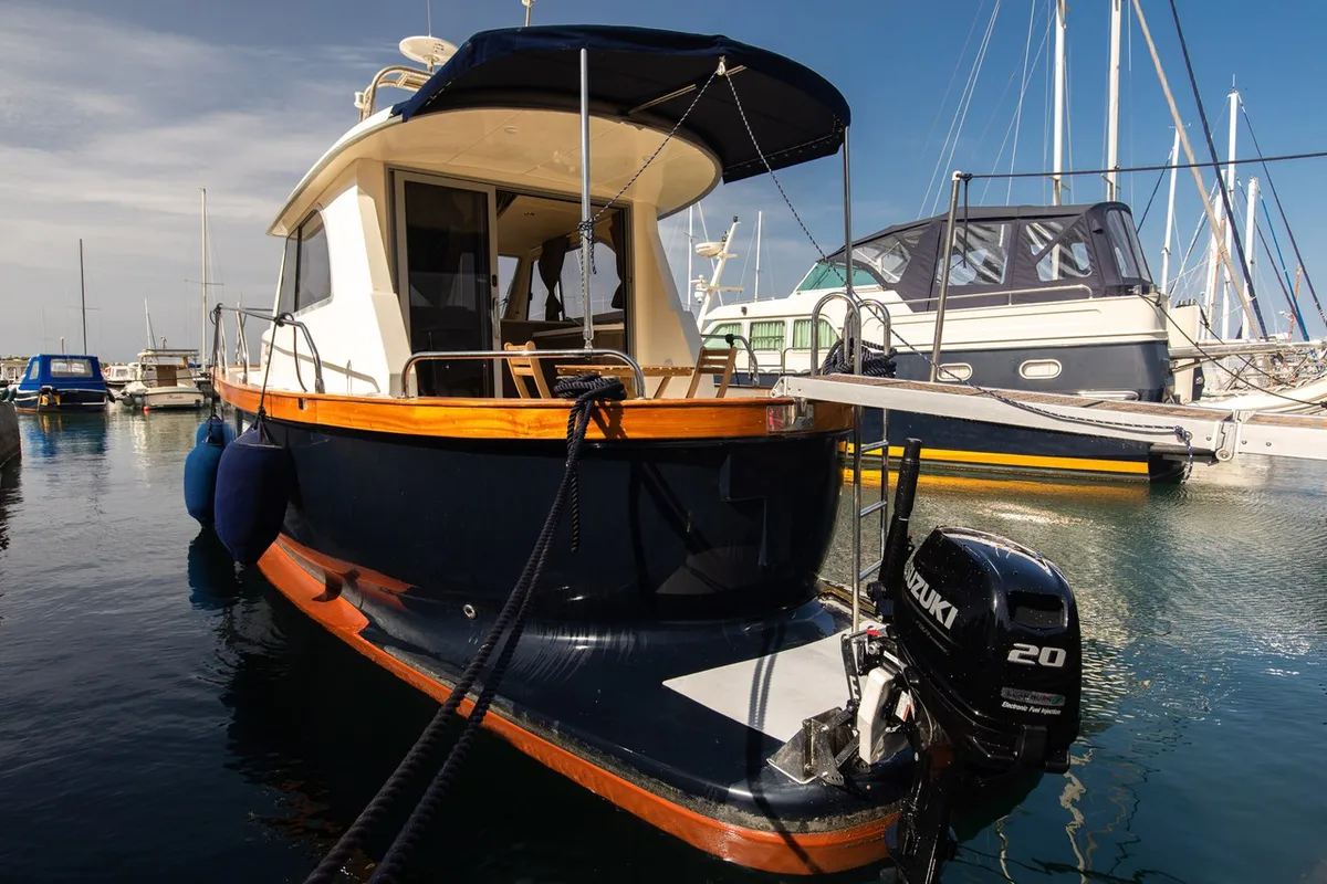 Exterior view of Paola, a Brodoremont Punat Adria Mare 38 yacht at Punat, Croatia
