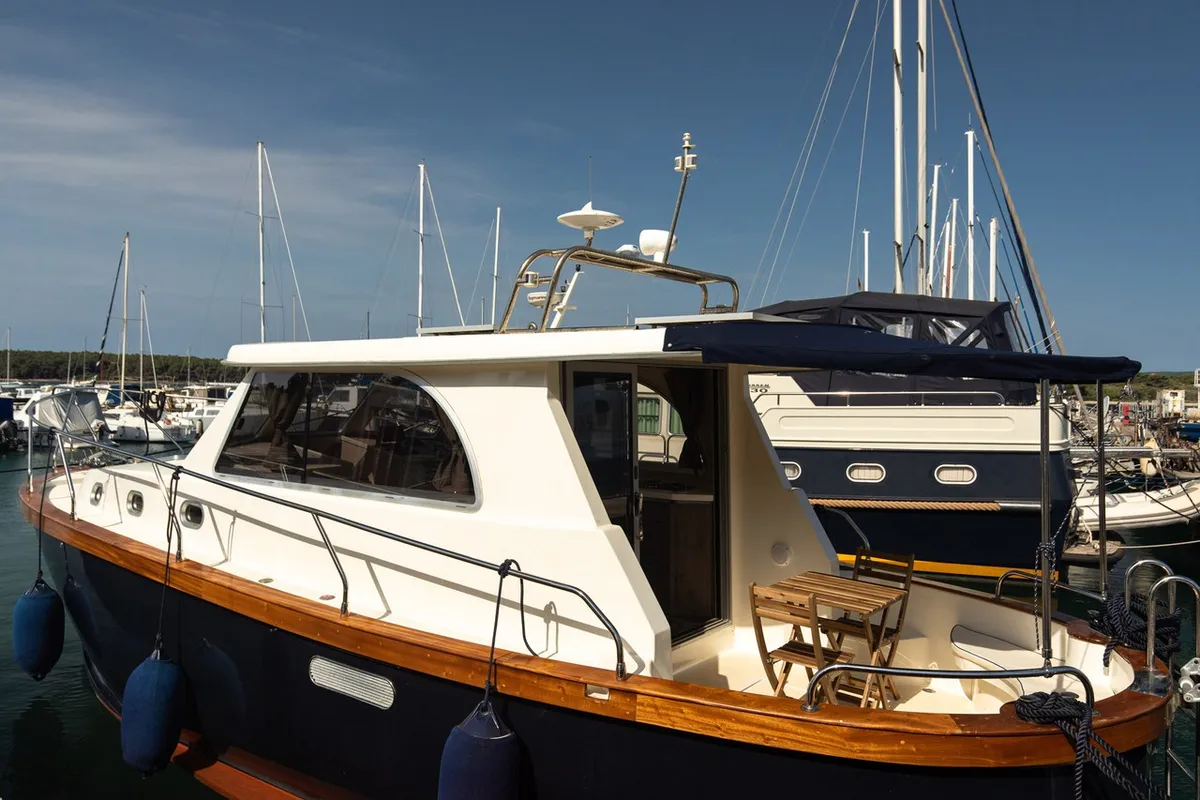 Exterior view of Paola, a Brodoremont Punat Adria Mare 38 yacht at Punat, Croatia