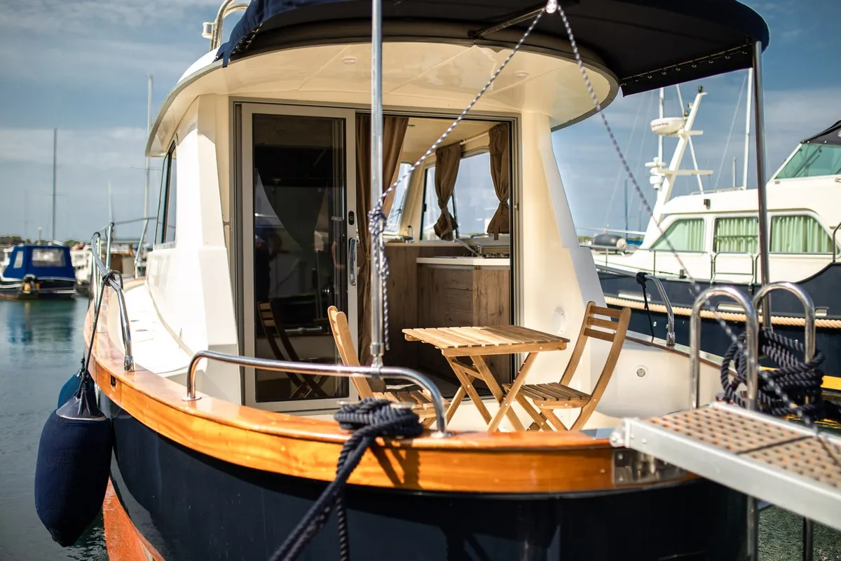 Exterior view of Paola, a Brodoremont Punat Adria Mare 38 yacht at Punat, Croatia
