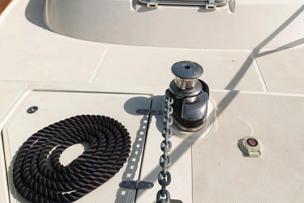 Deck of Paola, a Brodoremont Punat Adria Mare 38 yacht at Punat, Croatia