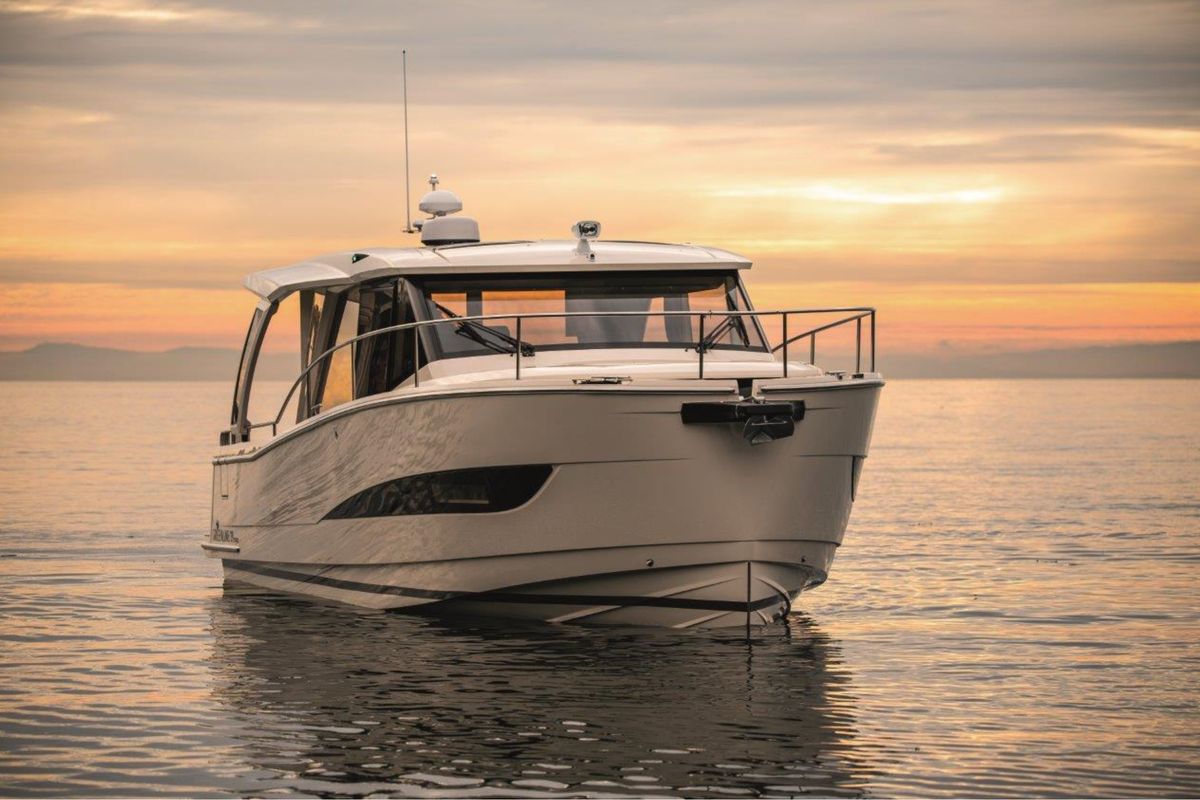 Exterior view of Skien, a Greenline 39 motorboat at Porsgrunn, Norway