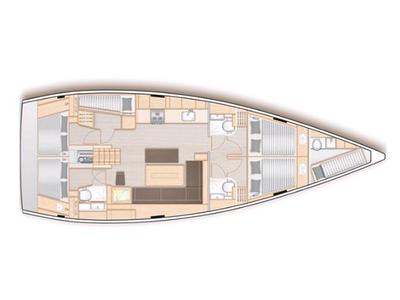 Floor plan of BOX OF CHOCOLATE, a Hanse Yachts Hanse 508 sailboat at Punat, Croatia