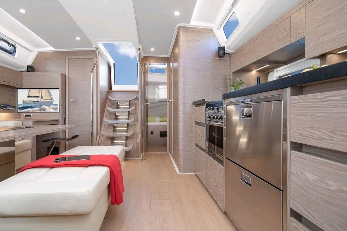 Salon of BOX OF CHOCOLATE, a Hanse Yachts Hanse 508 sailboat at Punat, Croatia