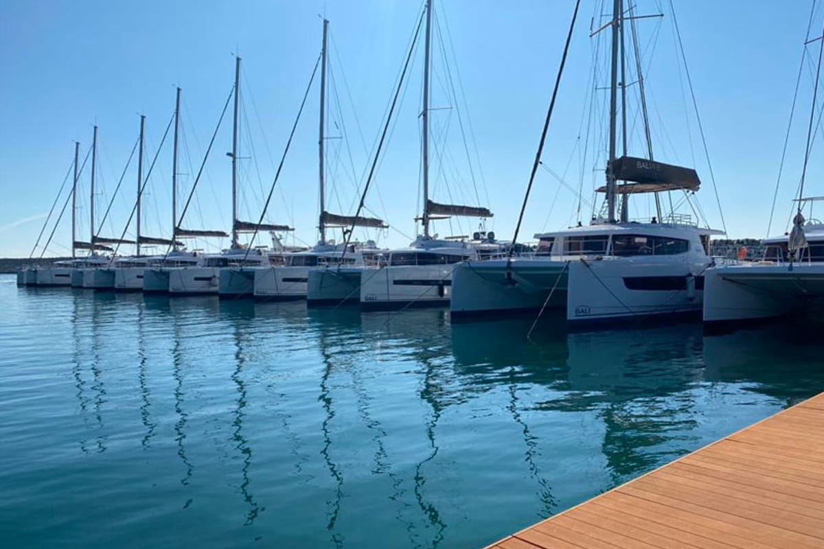 Exterior view of Summertime, a Bali 4.1 catamaran at Procida, Italy
