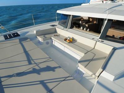 Deck of Summertime, a Bali 4.1 catamaran at Procida, Italy