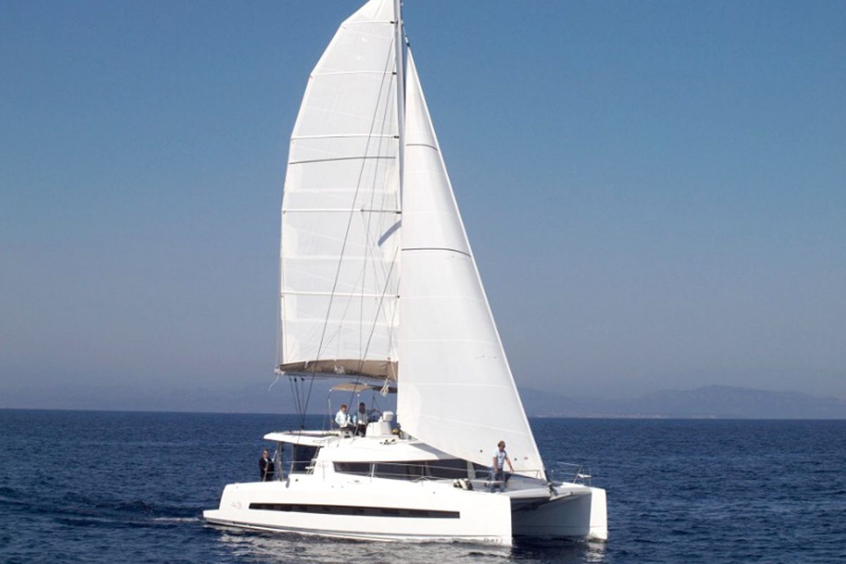 Exterior view of Daddy, a Bali 4.3 catamaran at Anzio, Italy
