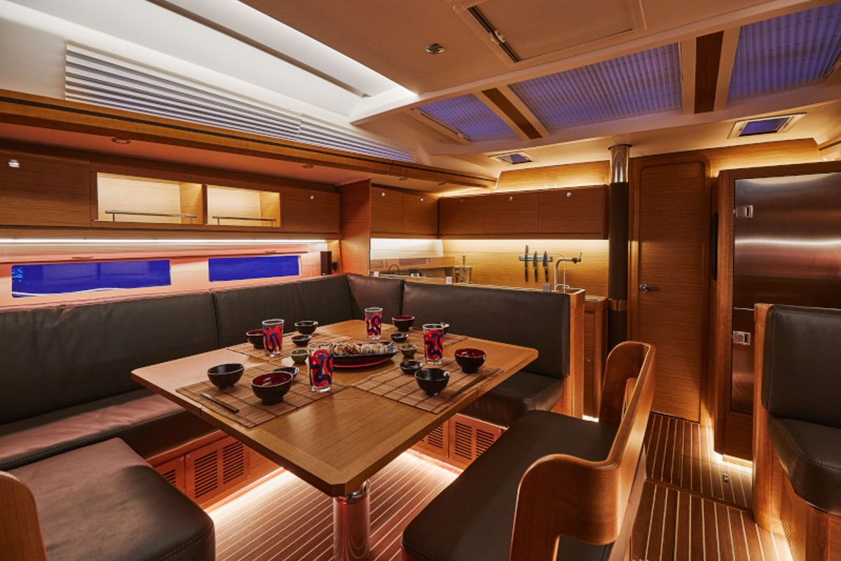 Salon of KABUKI, a Dufour 56 Exclusive sailboat at Primošten, Croatia