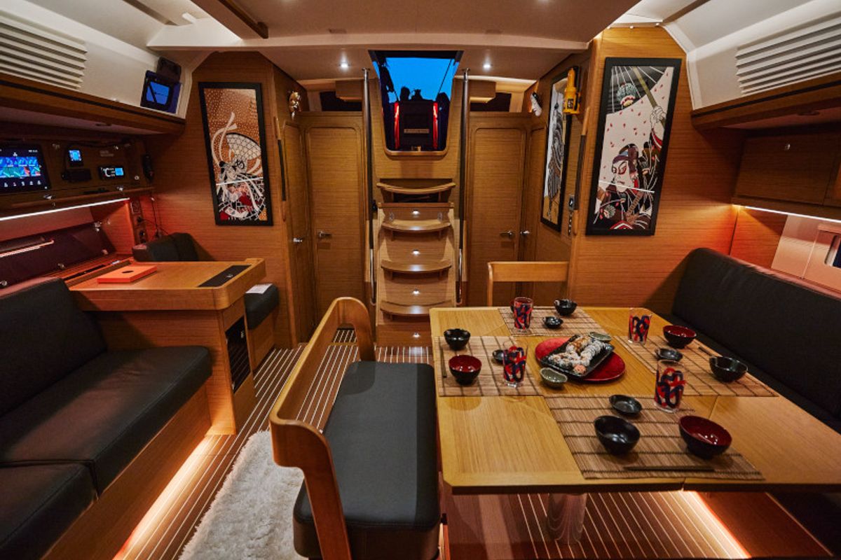 Salon of KABUKI, a Dufour 56 Exclusive sailboat at Primošten, Croatia