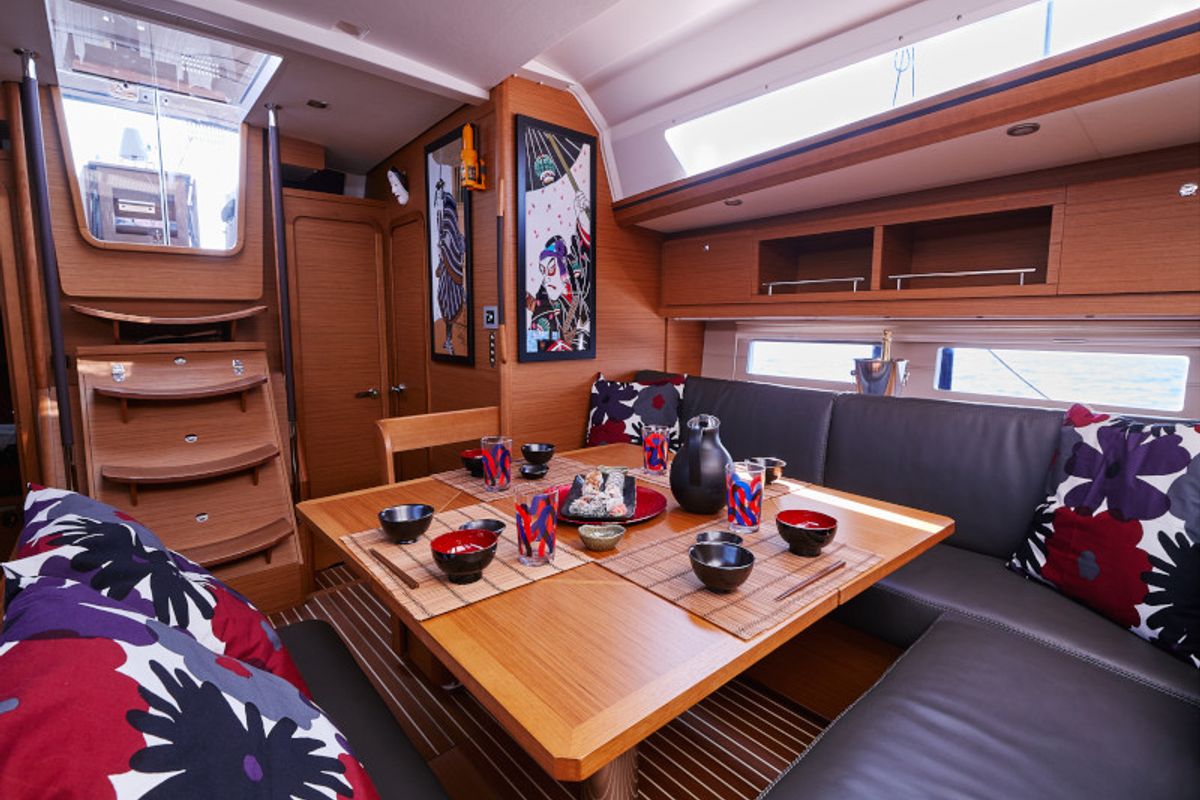 Salon of KABUKI, a Dufour 56 Exclusive sailboat at Primošten, Croatia