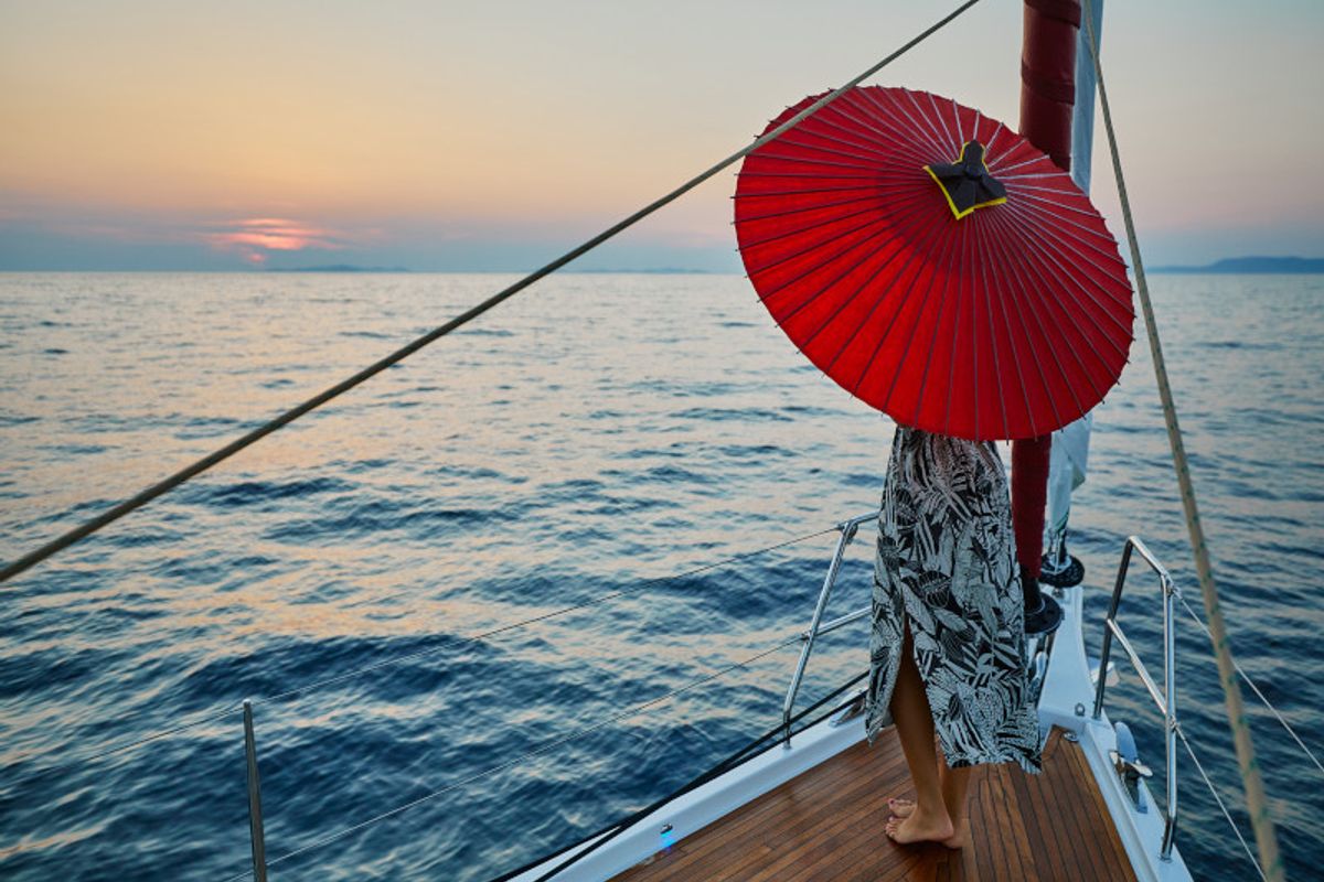 Deck of KABUKI, a Dufour 56 Exclusive sailboat at Primošten, Croatia