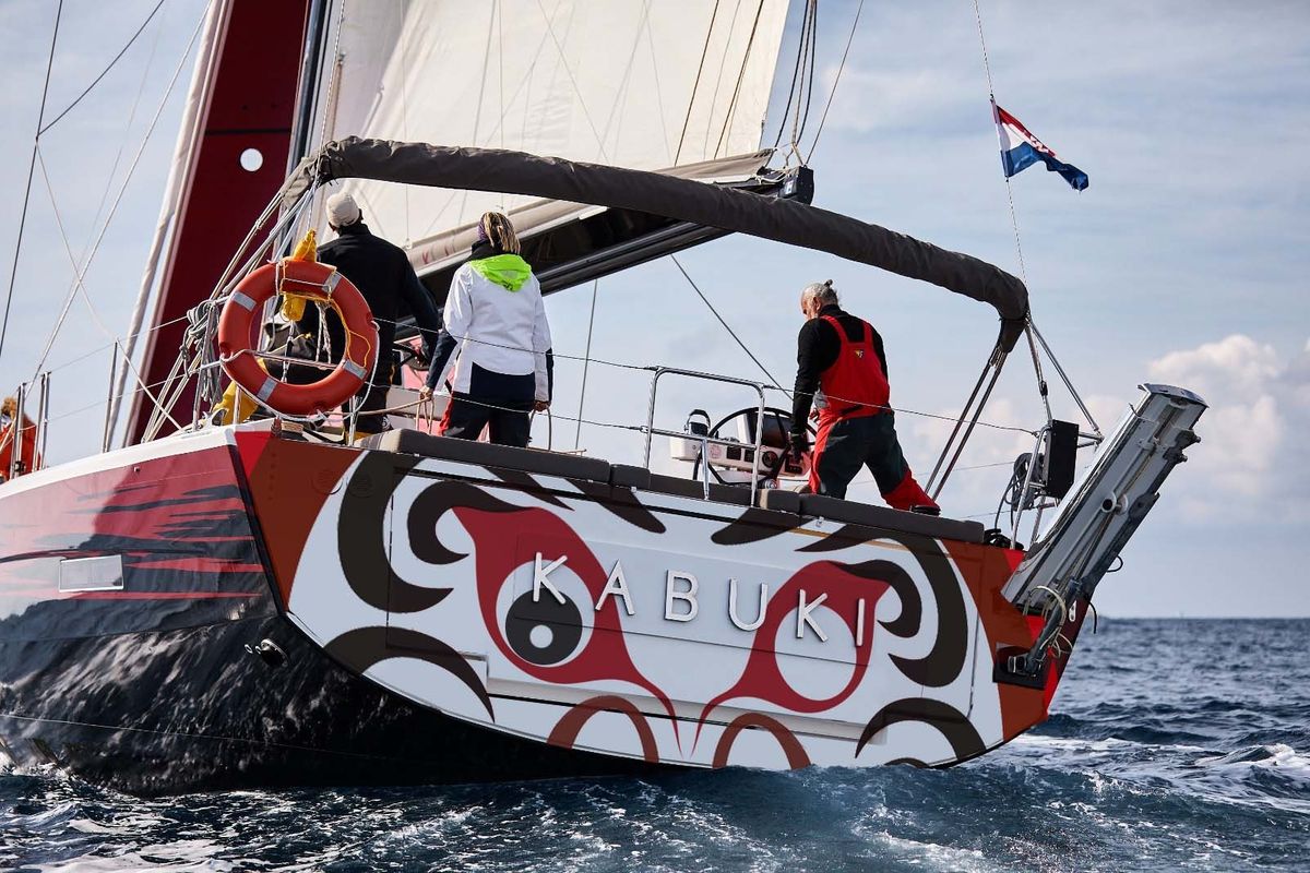 Deck of KABUKI, a Dufour 56 Exclusive sailboat at Primošten, Croatia