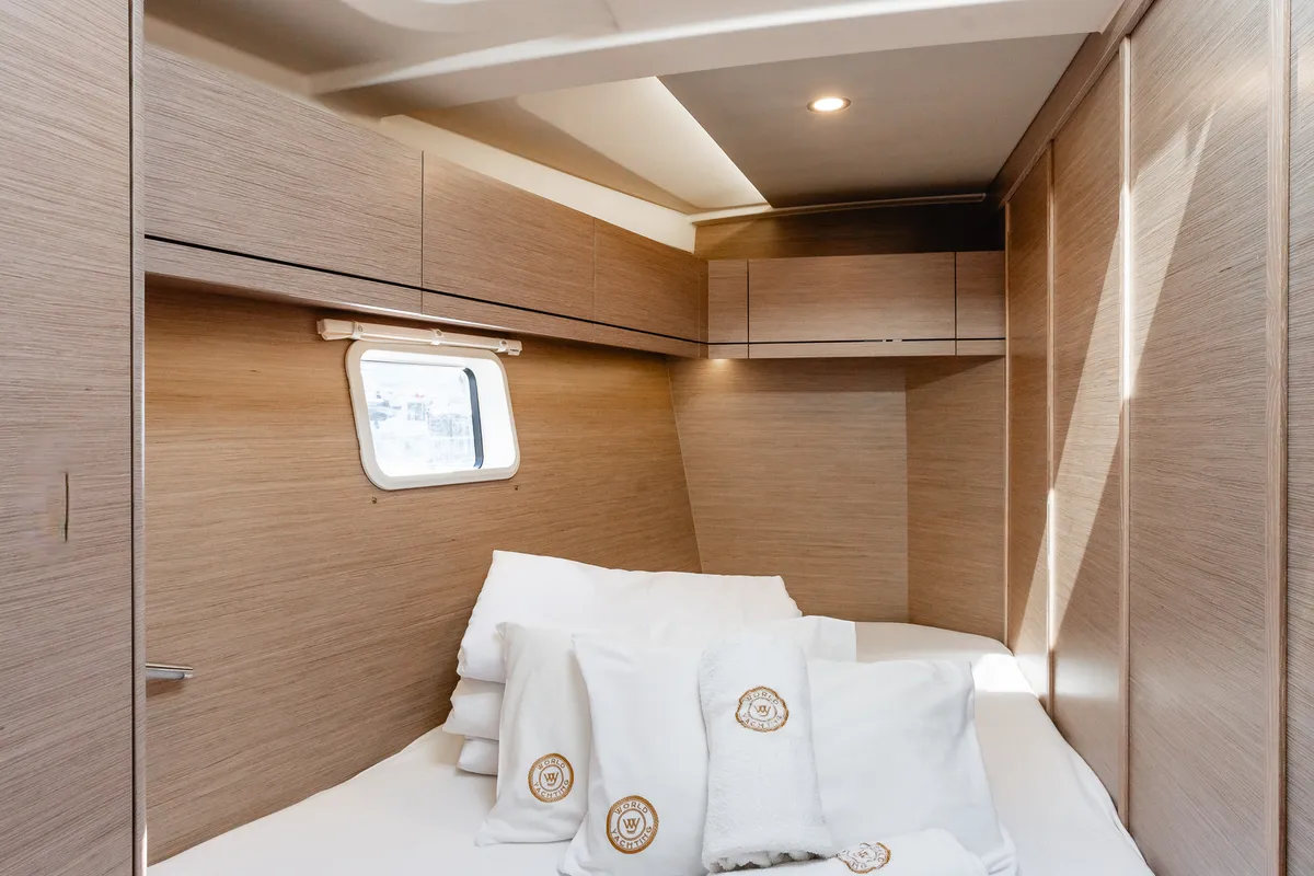 Cabin on Ladies G, a Hanse Yachts Hanse 508 sailboat at Grad Šibenik, Croatia