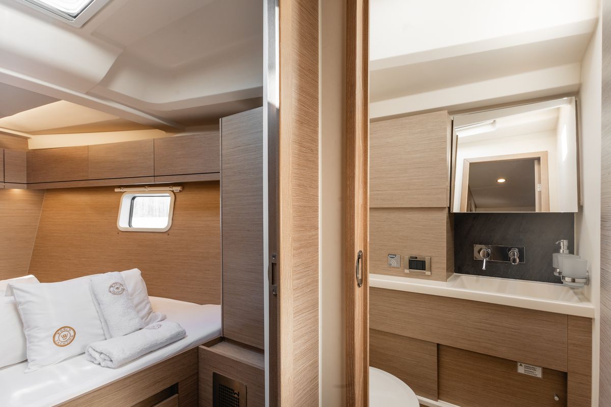 Cabin on Ladies G, a Hanse Yachts Hanse 508 sailboat at Grad Šibenik, Croatia