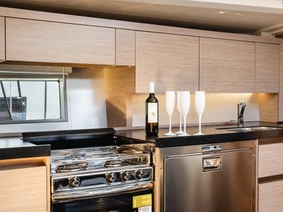 Galley of Ladies G, a Hanse Yachts Hanse 508 sailboat at Grad Šibenik, Croatia