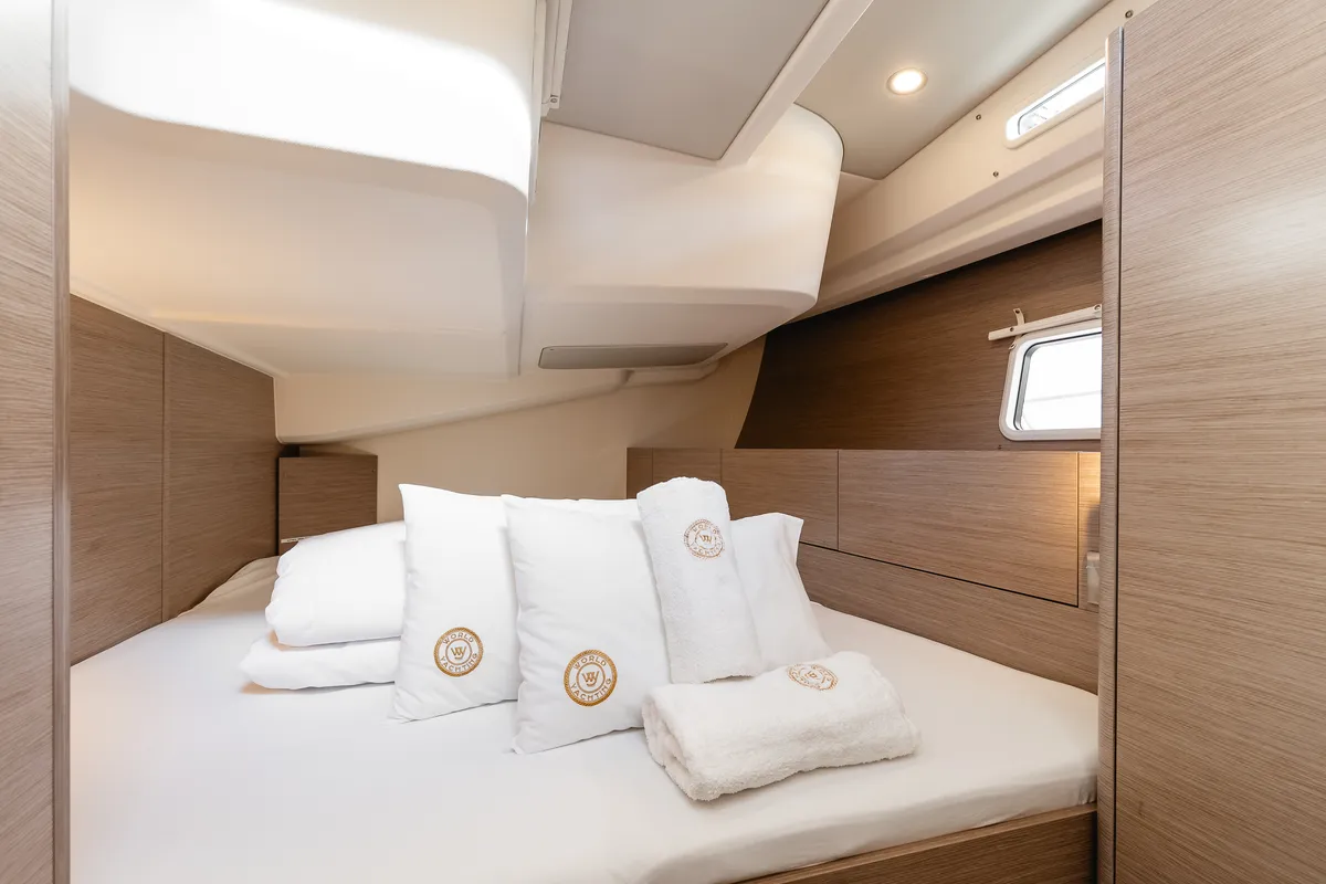 Cabin on Ladies G, a Hanse Yachts Hanse 508 sailboat at Grad Šibenik, Croatia
