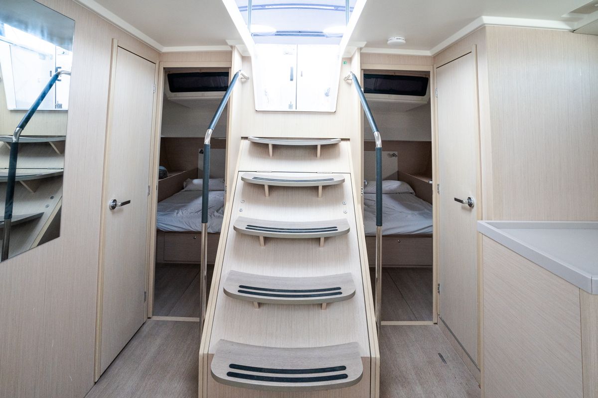 Salon of Agape - Premium line, a Beneteau Oceanis 51.1 sailboat at Rosignano Solvay, Italy