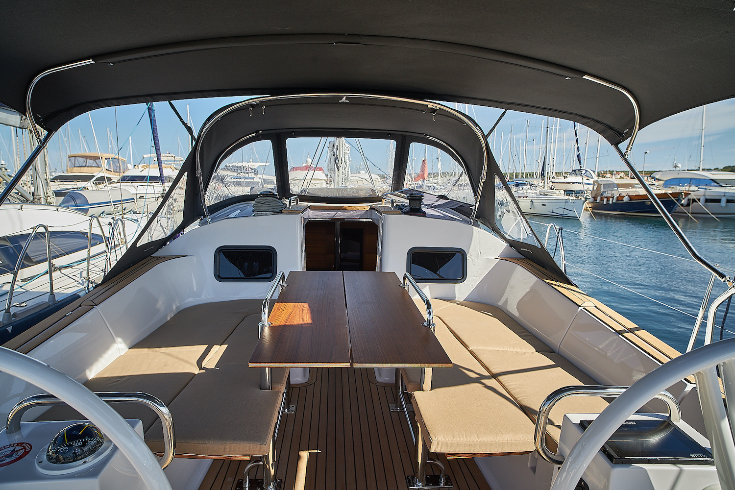 Enya, a Elan Impression 45.1 sailboat at Grad Biograd na Moru, Croatia