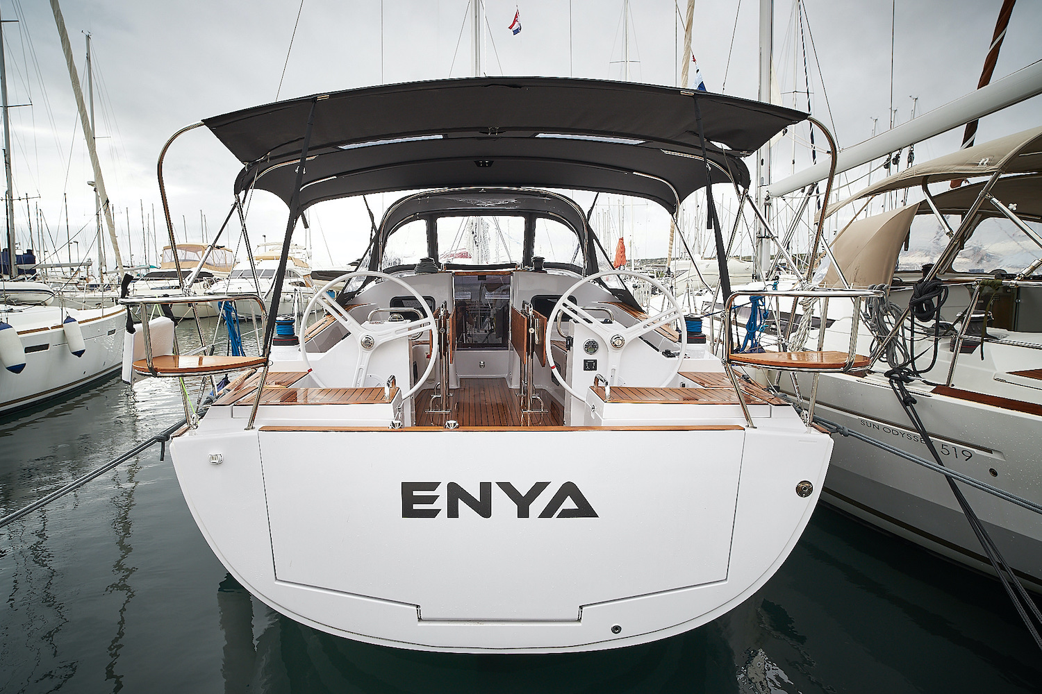Enya, a Elan Impression 45.1 sailboat at Grad Biograd na Moru, Croatia