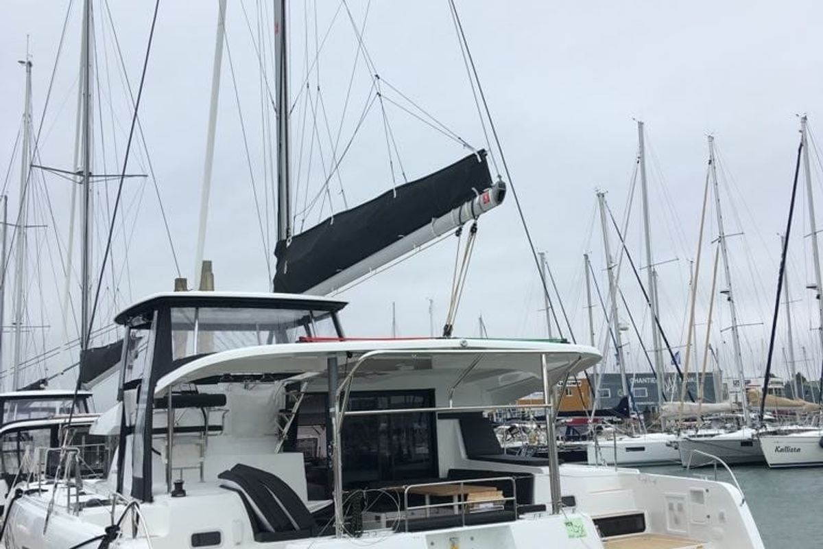 Exterior view of Estella, a Lagoon 42 catamaran at Alameda, United States