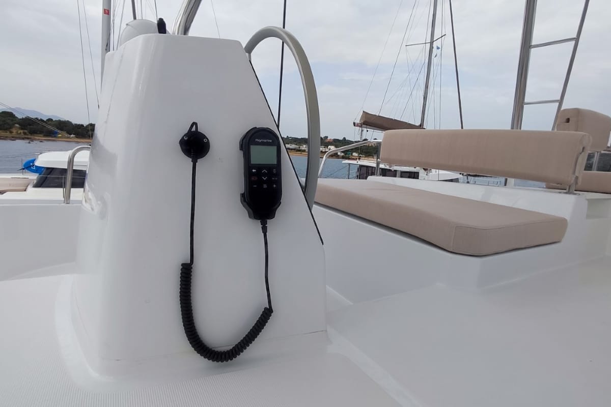 Physeter, a Bali 4.8 catamaran at Olbia, Italy