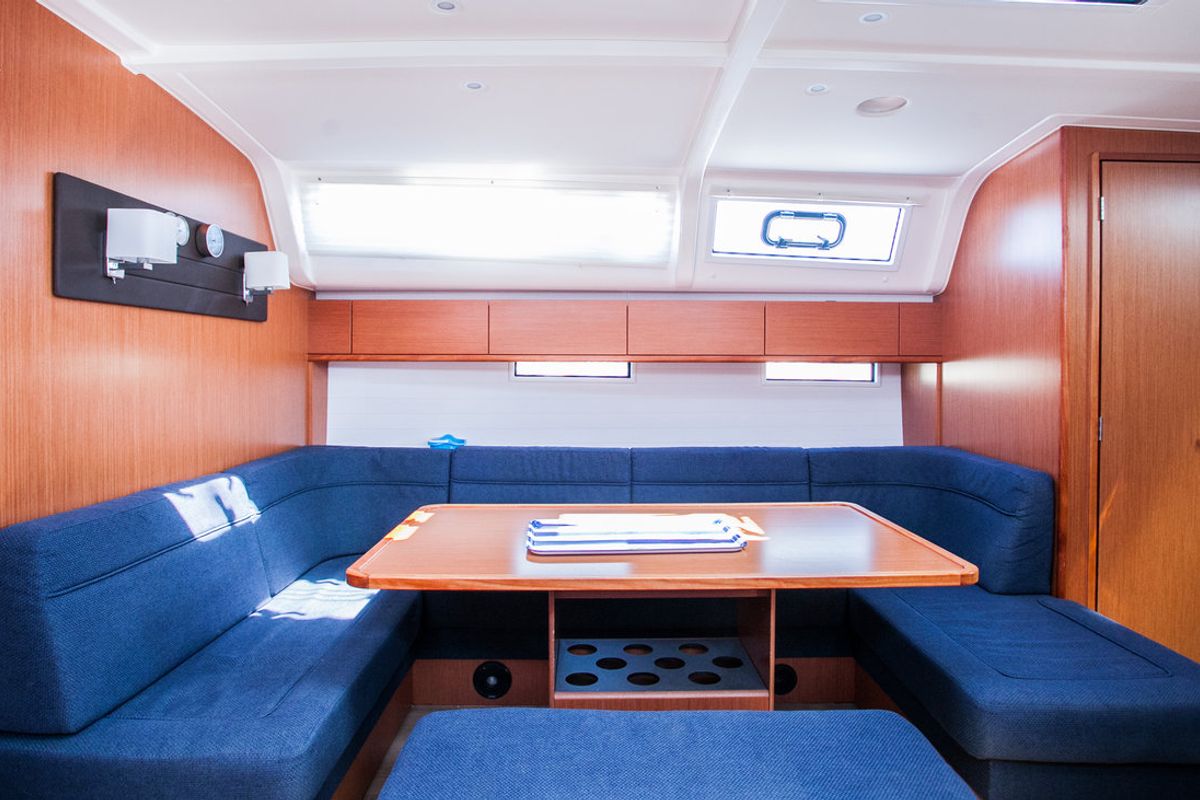 Salon of Game Point, a Bavaria Cruiser 51 sailboat at Dubrovnik, Croatia