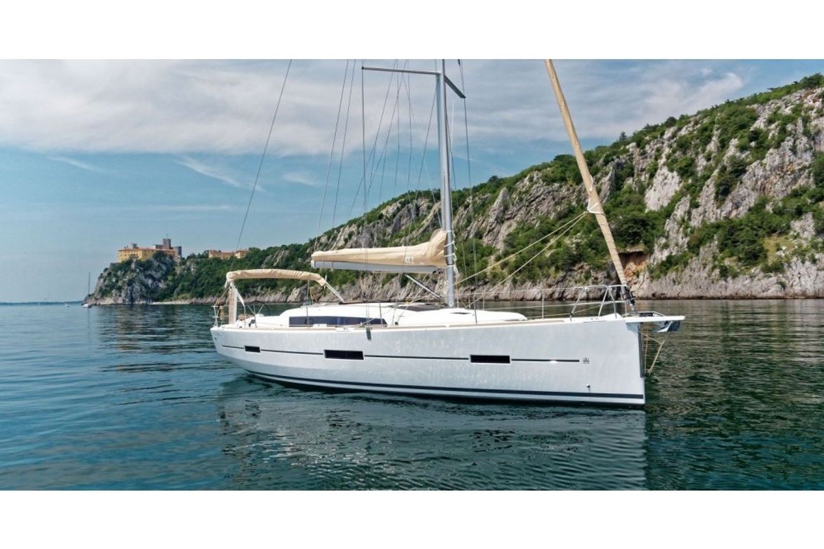 Nab, a Dufour 412 Grand large sailboat at Baiona, Spain