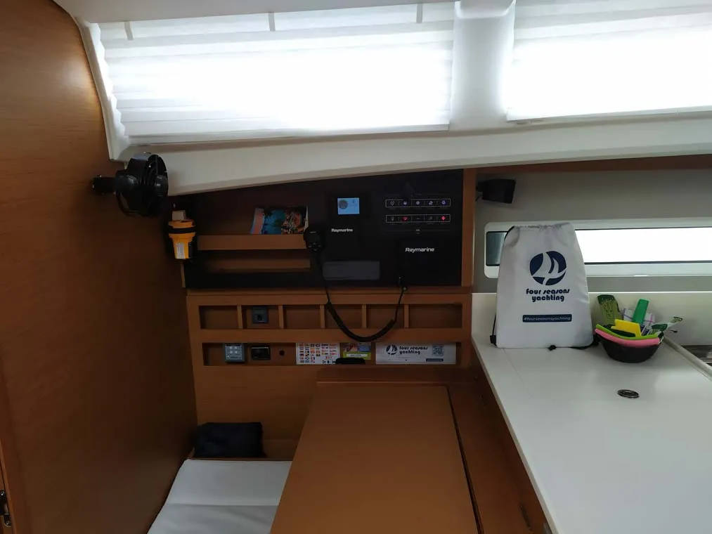 Salon of Uccelli, a Jeanneau Sun Odyssey 440 sailboat at Grad Trogir, Croatia
