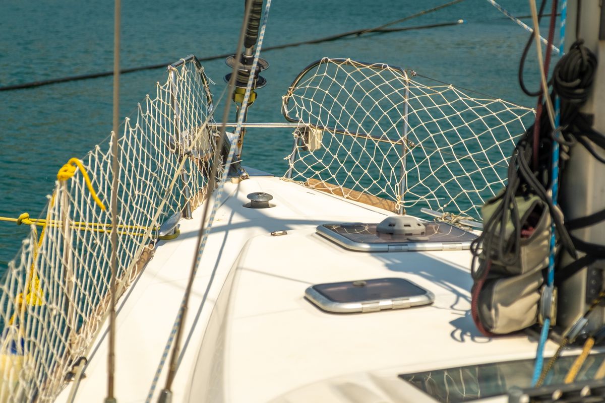 Deck of Premium, a Beneteau Oceanis 40 sailboat at Fethiye, Turkey