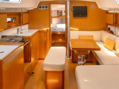 Galley of Premium, a Beneteau Oceanis 40 sailboat at Fethiye, Turkey