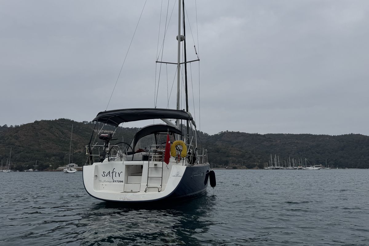 Exterior view of Premium, a Beneteau Oceanis 40 sailboat at Fethiye, Turkey