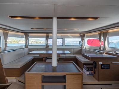 Salon of Katka, a Lagoon 50 catamaran at Grad Kaštela, Croatia