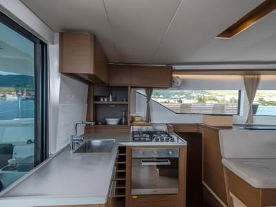 Galley of Katka, a Lagoon 50 catamaran at Grad Kaštela, Croatia