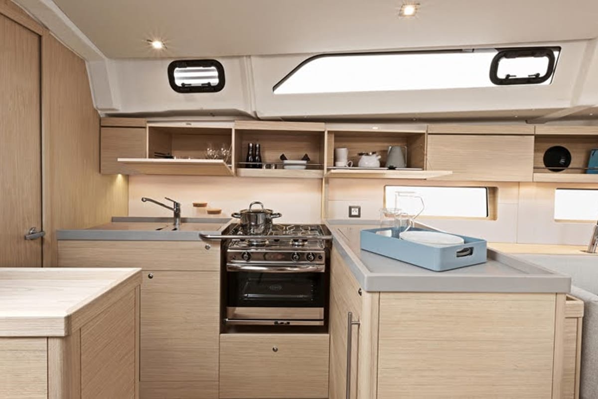 Galley of FriendSEAp, a Beneteau Oceanis 46.1 sailboat at Municipal Unit of Lefkada, Greece