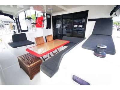 Deck of Alrisha, a Lagoon 42 catamaran at Bois D'Orange, Saint Lucia