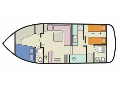 Floor plan of Corvette A - Budget 3, a Cygnet Corvette A motorboat at Hessel, United States