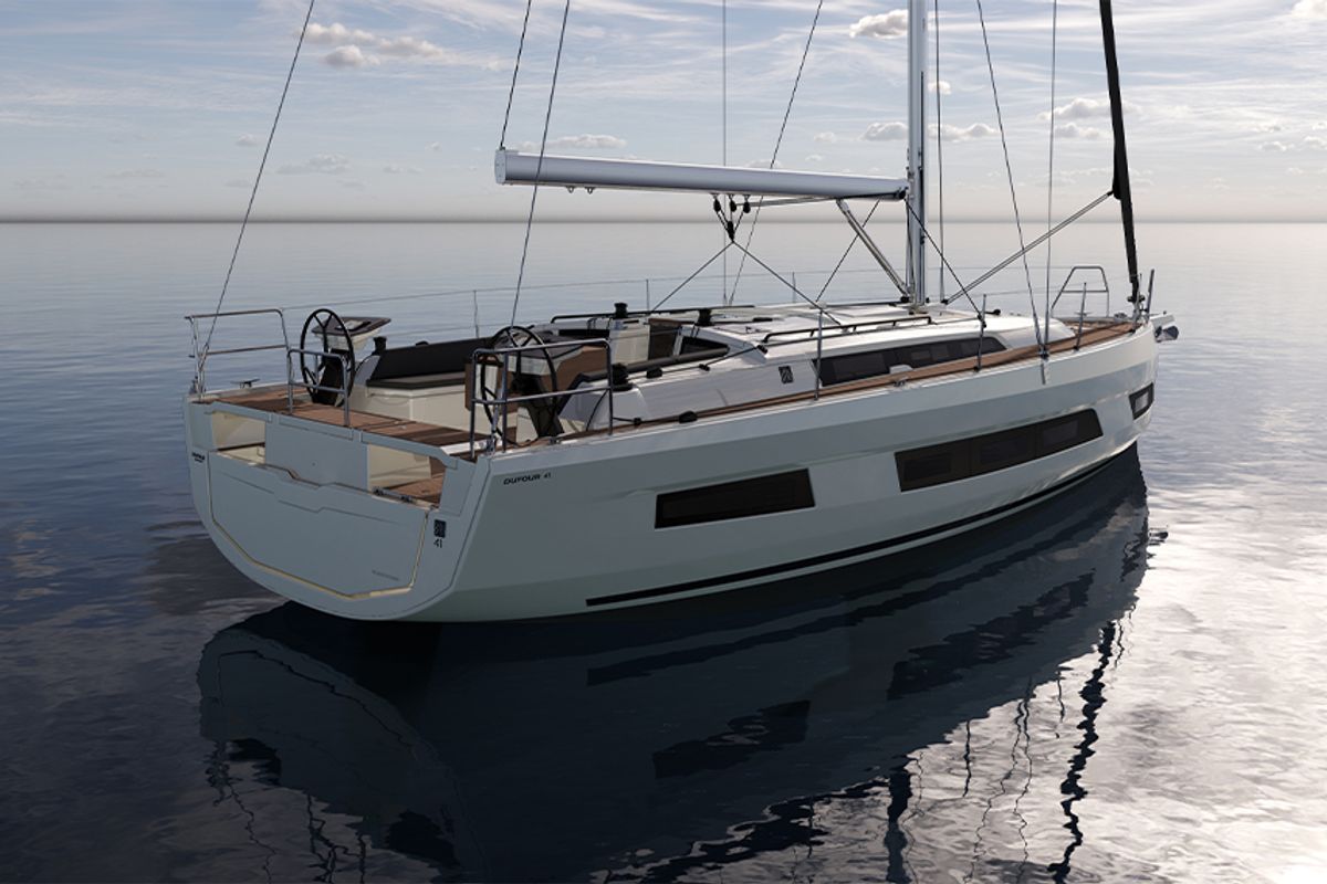 Exterior view of Simba, a Dufour 41 sailboat at Tonnarella, Italy