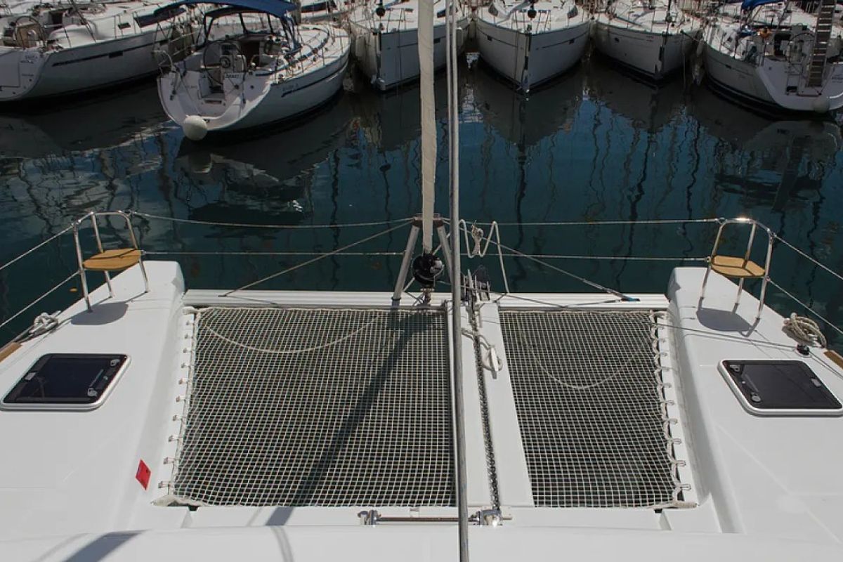 Deck of Anemoni, a Lagoon 40 catamaran at Preveza, Greece