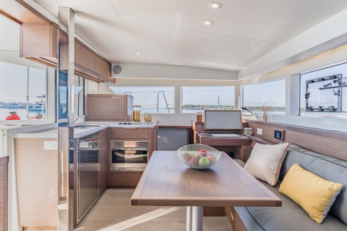 Salon of Anemoni, a Lagoon 40 catamaran at Preveza, Greece