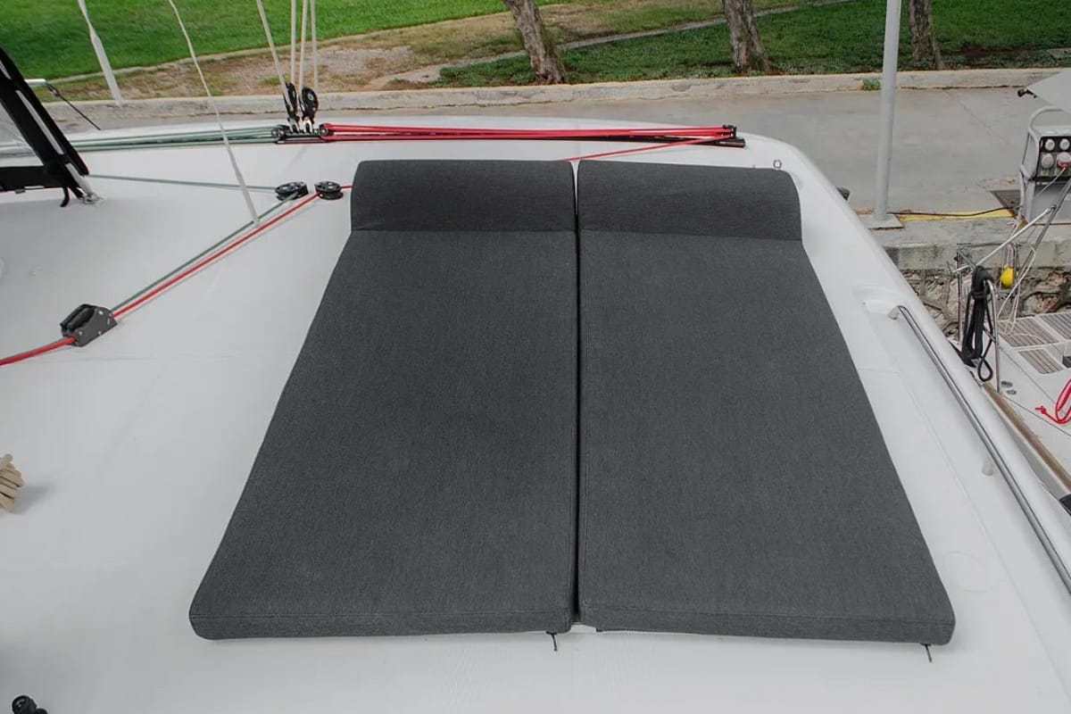 Deck of Anemoni, a Lagoon 40 catamaran at Preveza, Greece