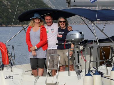 Deck of Omega, a Jeanneau Sun Odyssey 33i sailboat at Gouvia, Greece