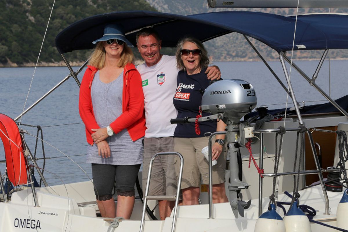 Deck of Omega, a Jeanneau Sun Odyssey 33i sailboat at Gouvia, Greece